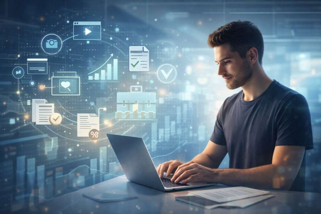 Freelancer working on digital income while complying with new tax rules on digital income